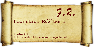 Fabritius Róbert névjegykártya